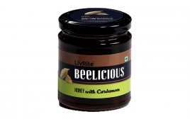 LivRite Beelicious Honey with Cardamom   Glass Jar  250 grams